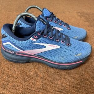 Brooks Ghost 15 Womens Running Shoes Blue Pink 1203801B469 Size 9 B Medium